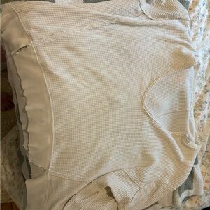 We The Free Ivory Waffle Knit Top Buttercup thermal